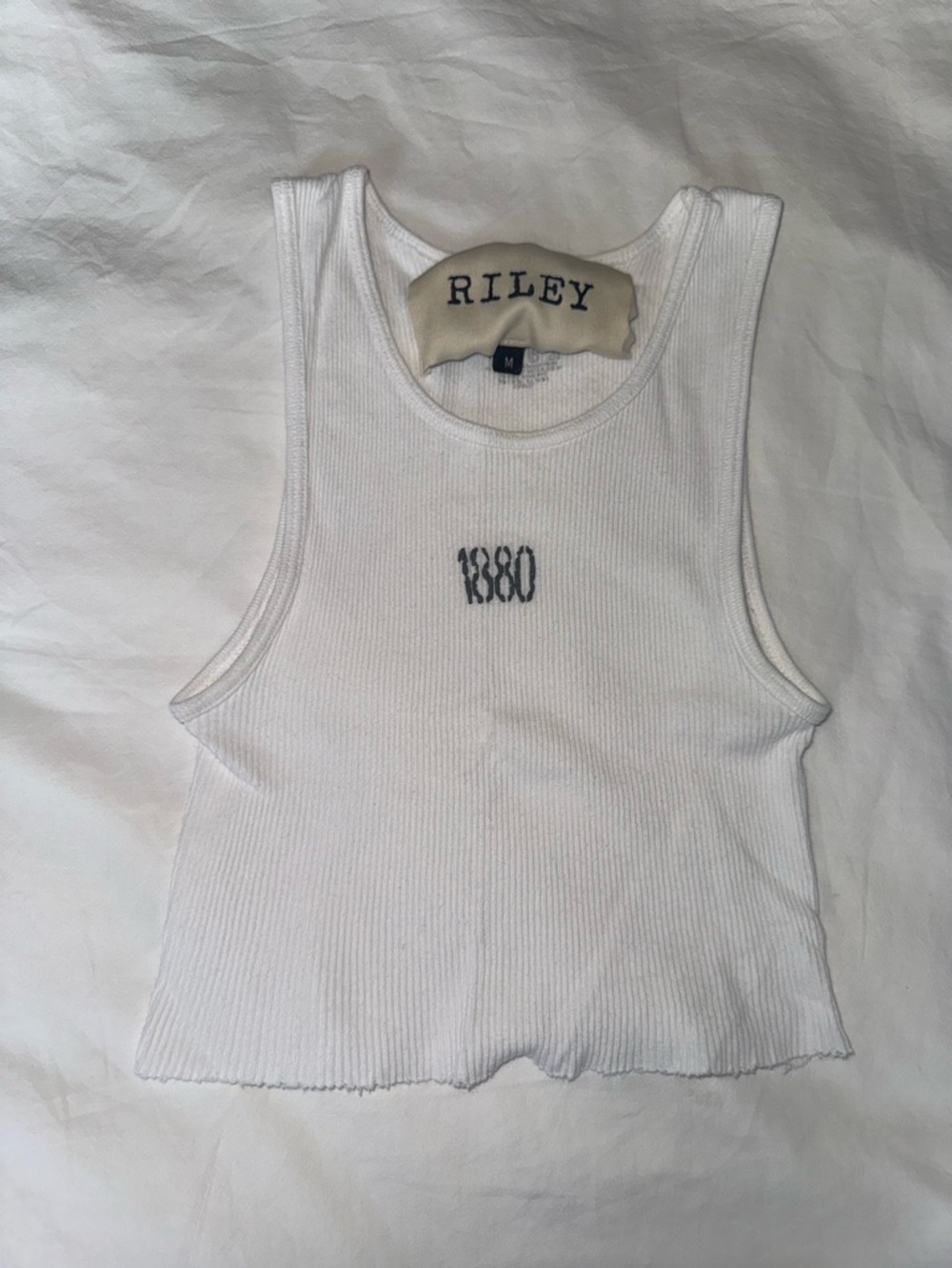 Riley White Ribbed Tank Top